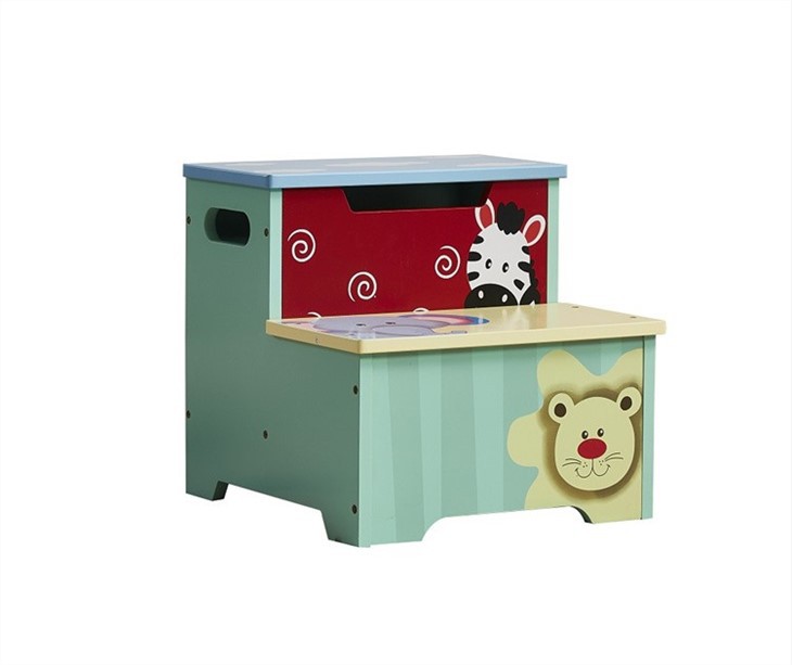 Wooden Two Kids Step Stool (4)