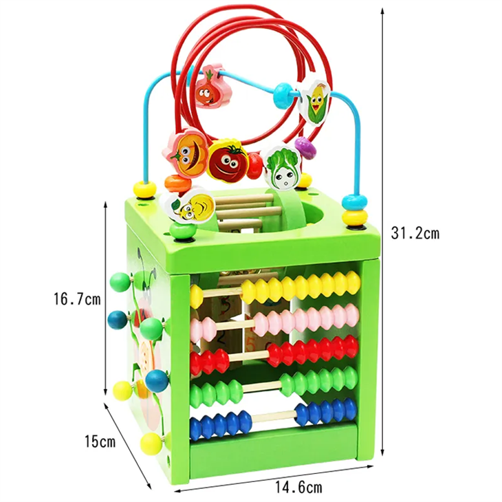 Wooden Activity Cube Preschool Learning Toys