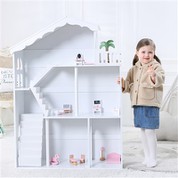 White Wood Dollhouse bokhylle